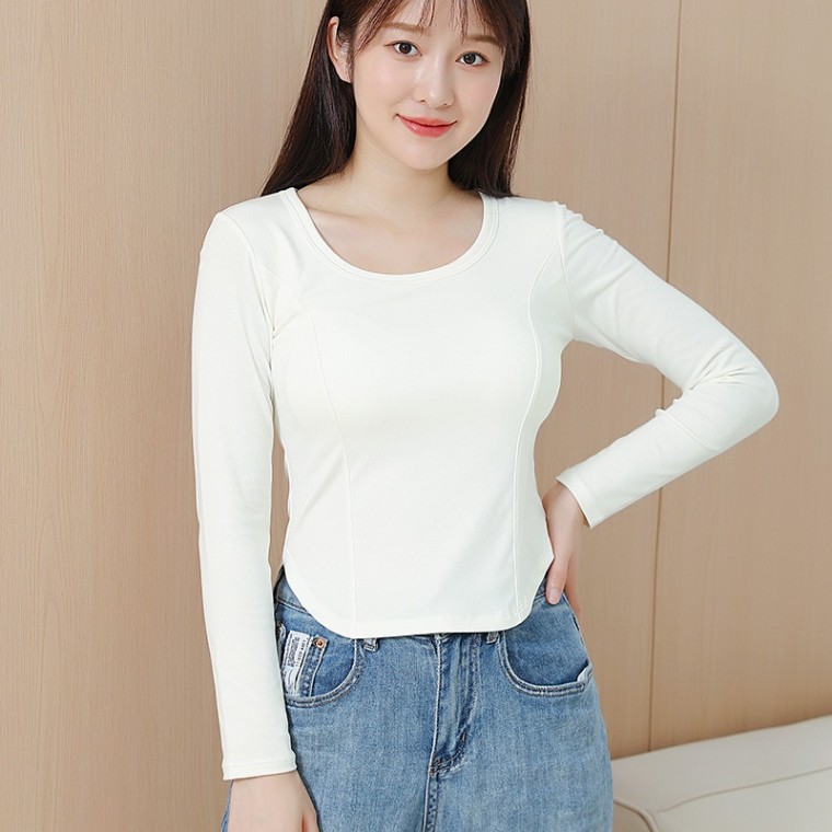 秋冬附罩杯抗菌布料拼接長袖 bra-top安摩兒 秋冬附罩杯抗菌布料拼接長袖 bra-top安摩兒