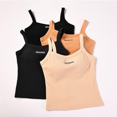 秋冬一字領螺紋薄绒細肩帶保暖bra背心(前胸印字母)安摩兒 秋冬一字領螺紋薄绒細肩帶保暖bra背心(前胸印字母)安摩兒