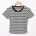 英倫條紋短袖圓領braT恤上衣安摩兒 英倫條紋短袖圓領braT恤上衣安摩兒