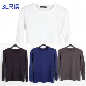 天鵝絨男款圓領保暖衣加大款3L安摩兒 天鵝絨男款圓領保暖衣加大款3L安摩兒