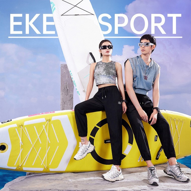 冰絲裸感黑色休閒防曬晶片褲束腳情侶涼感褲安摩兒